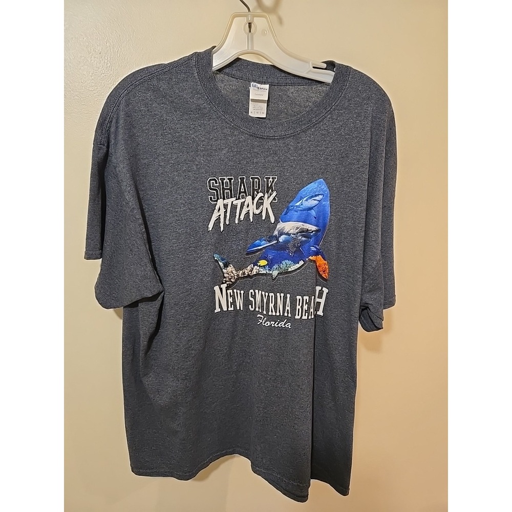 Vintage Smyrna Beach Florida‎ T-Shirt Gray Single Stitch Mens L